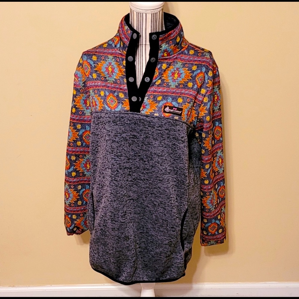 NWOT Simply Southern Aztec Knit Pullover Sz S